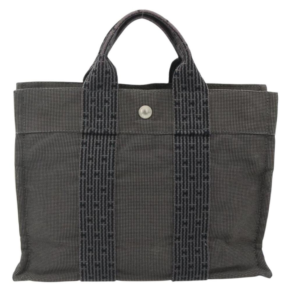Hermes Canvas Her Line Tote PM Bag Gray